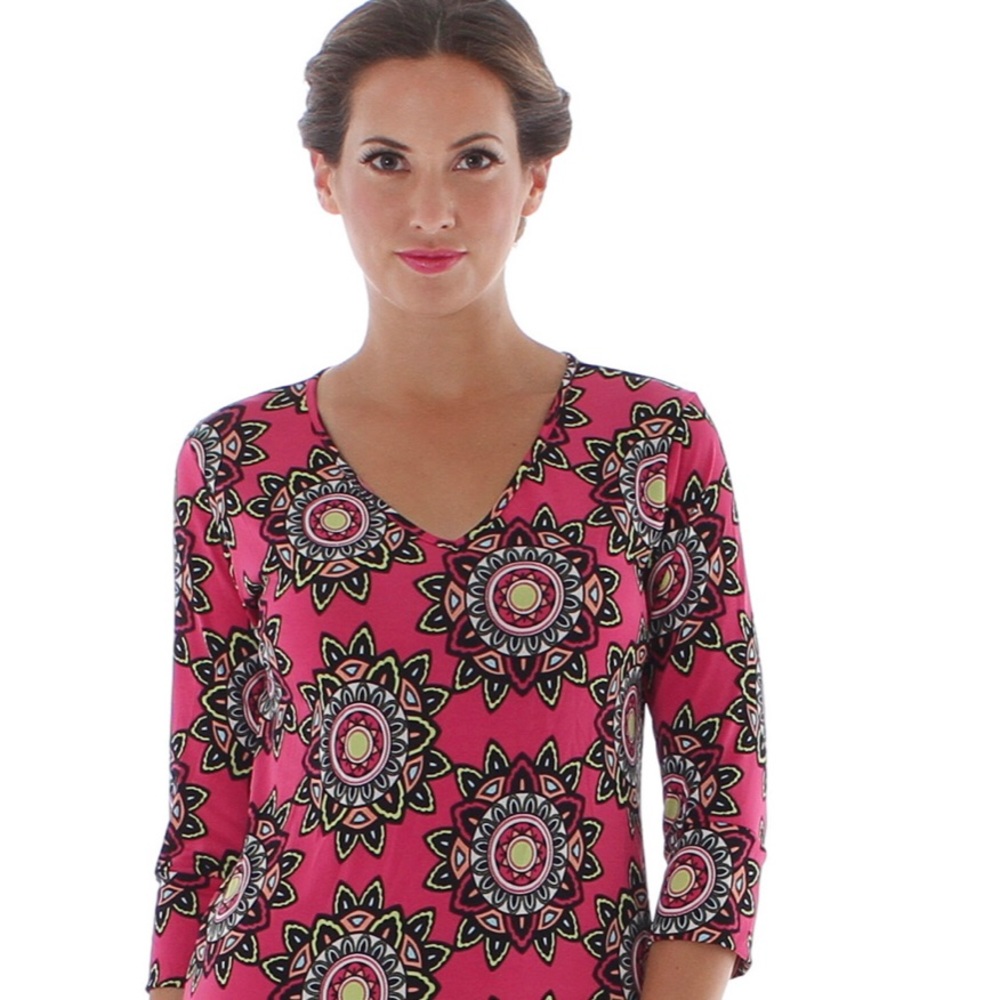 Vfish Maroon and gray printed above the knee dress